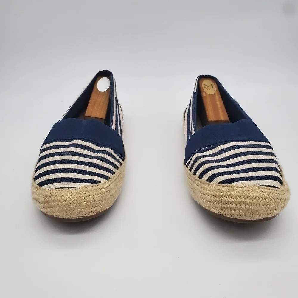Mia Fabbiolla Striped  Espadrilles Slip-on Shoes Navy Women's 9.5 Shoes
